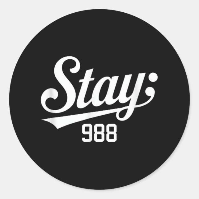 988 Suicide Prevention Awareness  Classic Round Sticker (Front)