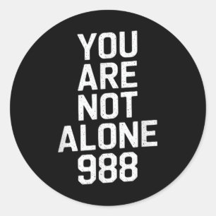 988 Suicide Prevention Awareness  Classic Round Sticker