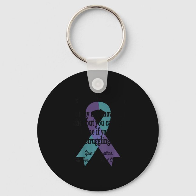 988 Suicide Prevention Awareness Dear Person Behin Key Ring (Front)