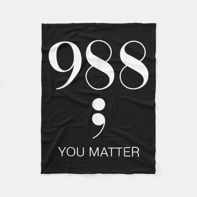 988 Suicide Prevention Awareness  Fleece Blanket (Front)