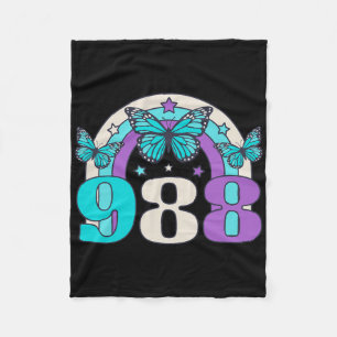 988 Suicide Prevention Awareness Mental Health Ret Fleece Blanket