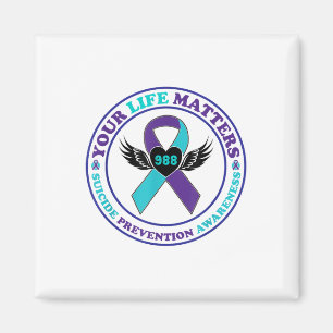 988 Suicide Prevention Awareness Semi-colon Mental Magnet