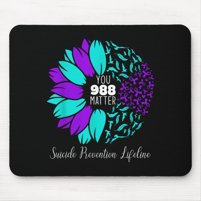 988 Suicide Prevention Awareness Semi-colon You  Mouse Mat (Front)