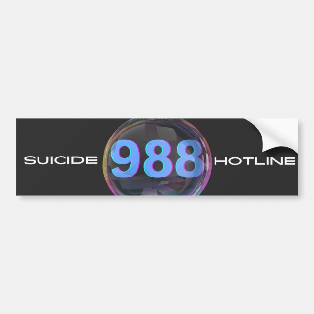 988 Suicide Prevention Bumper Sticker - B (Front)