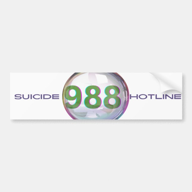 988 Suicide Prevention Bumper Sticker - WG (Front)