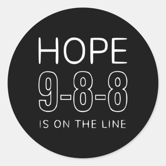 988 Suicide Prevention Crisis Lifeline 988  Classic Round Sticker (Front)