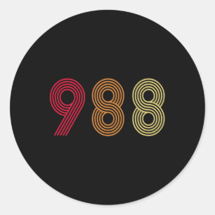 988 Suicide Prevention Hotline Health Mental Aware Classic Round Sticker