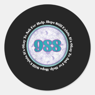 988 Suicide Prevention It's Okay To Ask For Help B Classic Round Sticker