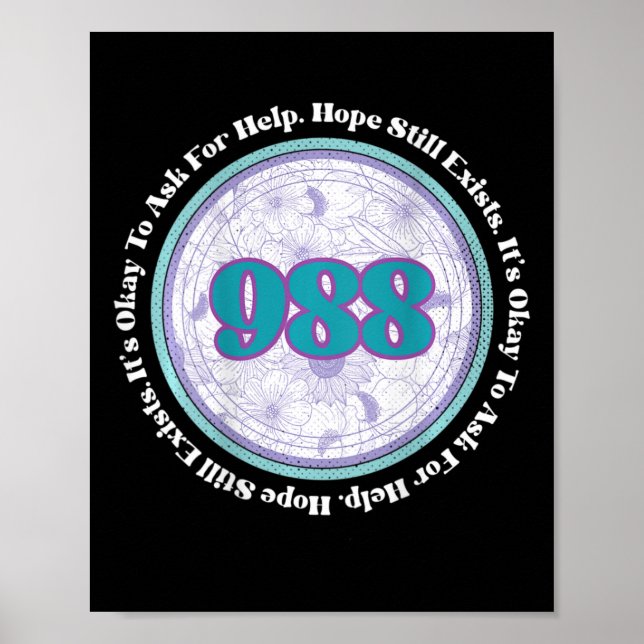 988 Suicide Prevention It's Okay To Ask For Help B Poster (Front)