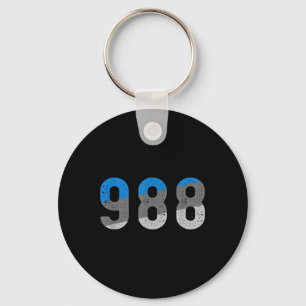 988 Tee Suicide Prevention Hotline Health Awarenes Key Ring