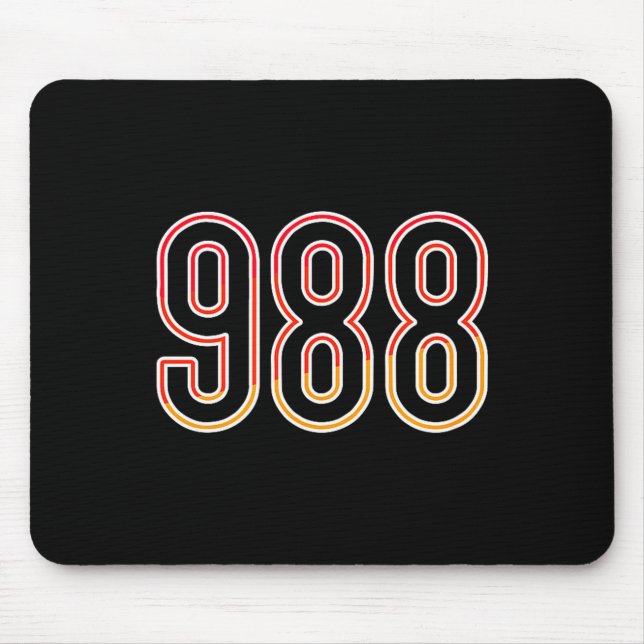 988 Tee Suicide Prevention Hotline Health Awarenes Mouse Mat (Front)