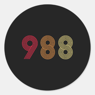 988 Tee Suicide Prevention Hotline Health Mental A Classic Round Sticker