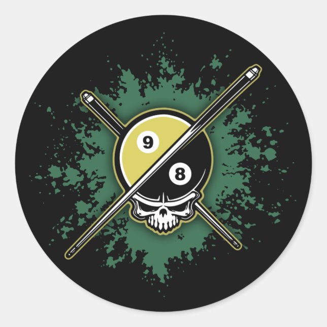 98 Ball Classic Round Sticker (Front)