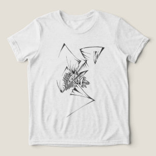 98 Black White Abstract Tribal Tattoo Art Tri-Blend Shirt