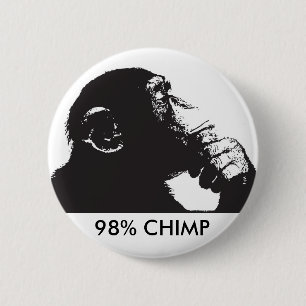 98% CHIMP 6 CM ROUND BADGE