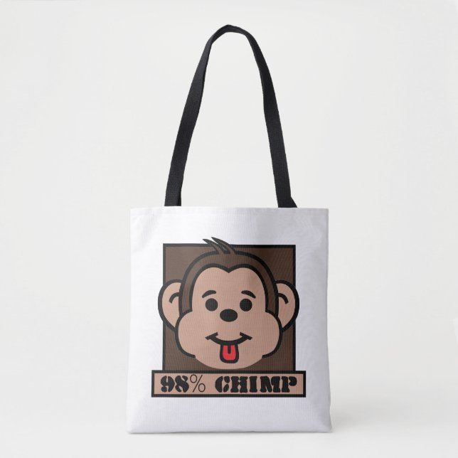 98% Chimp, Chimpanzee Tote Bag (Front)
