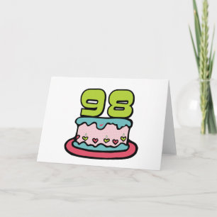 98 Year Old Birthday Cake Card
