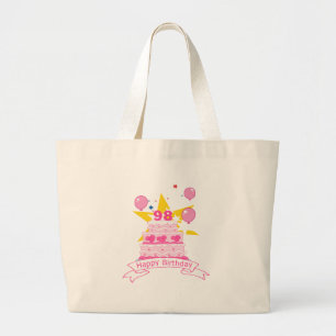 98 Year Old Birthday Cake Large Tote Bag