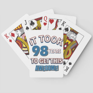 98 year old birthday designs playing cards