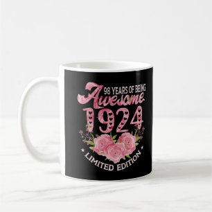 98 Year Old Pink Vintage 1924 bday gift 98th Birth Coffee Mug