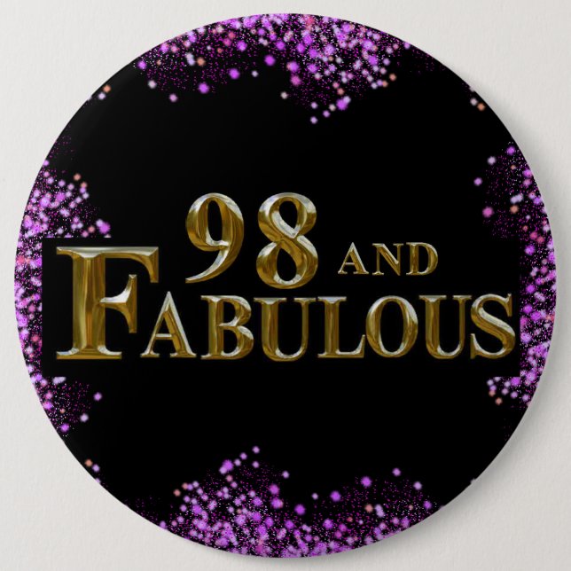 98th Birthday  6 Cm Round Badge (Front)