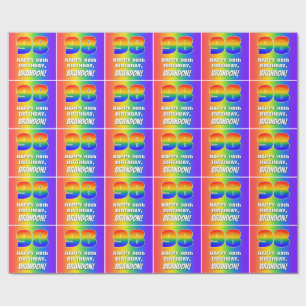 98th Birthday: Colourful, Fun Rainbow Pattern # 98 Wrapping Paper