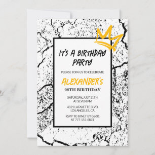 98th birthday invitation Men Graffiti
