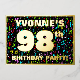 98th Birthday Party — Fun, Colourful Music Symbols