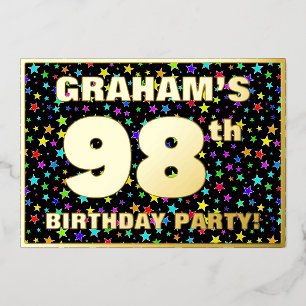 98th Birthday Party — Fun, Colourful Stars Pattern