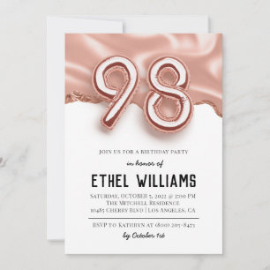 98th Birthday Party Invitation