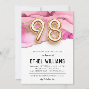 98th Birthday Party Invitation