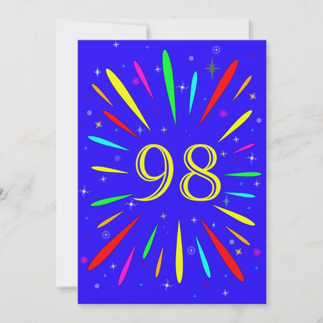 98th Birthday Party Invitation Explosion  (Front)