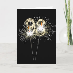 98th Birthday Sparklers on Black Card
