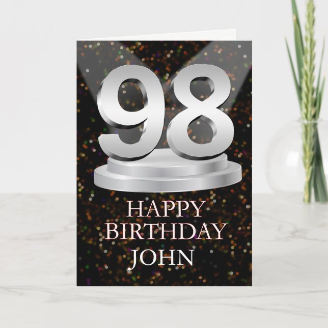 98th Birthday Spotlights Add A Name Card (Front)