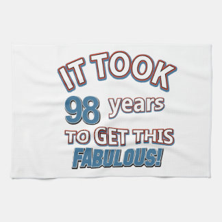 98th year birthday designs tea towel