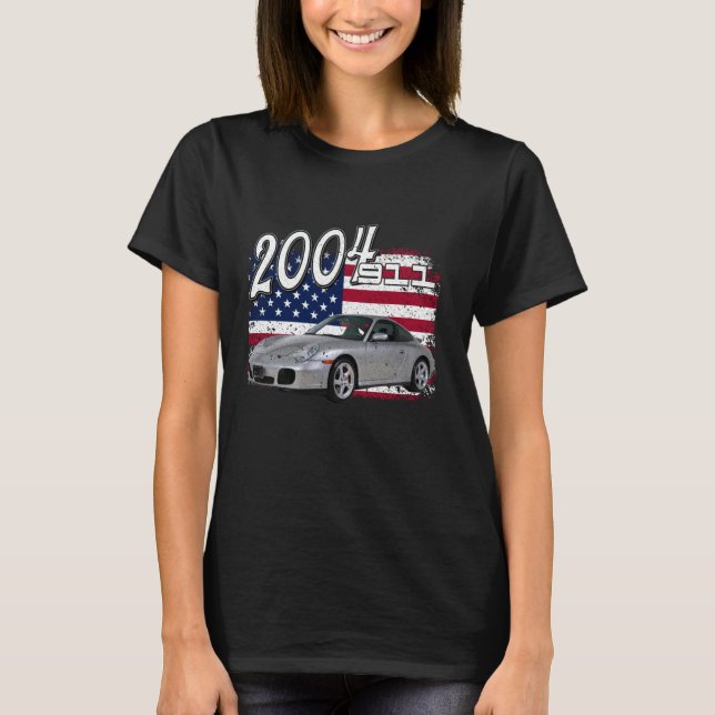 996 GT3 Turbo 2004 04 911 4th Of July American T-Shirt (Front)