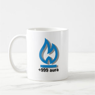+999 aura reels meme coffee, hot chocolate mug cup