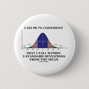 99.7% Confident Within 3 Standard Deviations Mean 6 Cm Round Badge