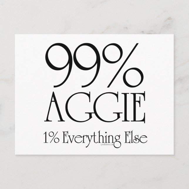 99% Aggie Postcard (Front)