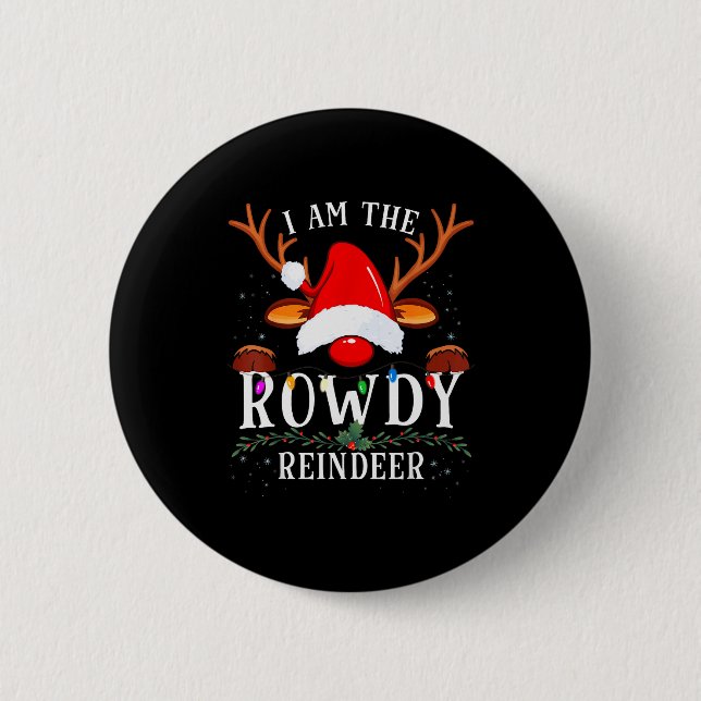 99 Christmas Reindeer Costume Party - I Am The Row 6 Cm Round Badge (Front)