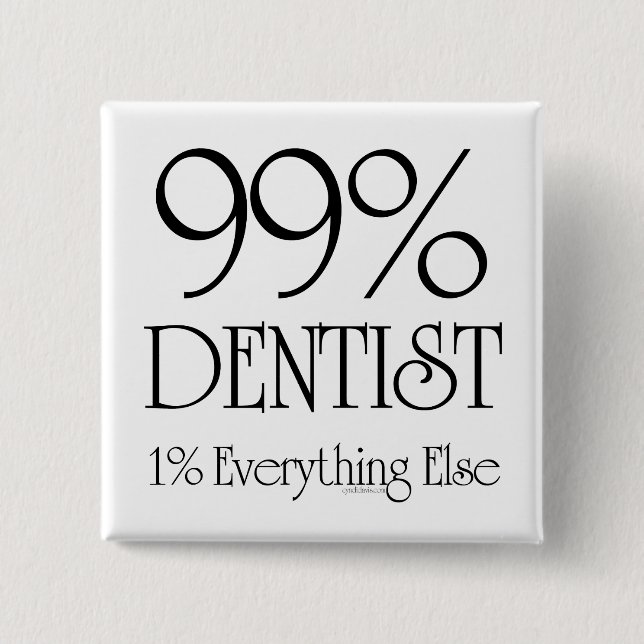 99% Dentist 15 Cm Square Badge (Front)
