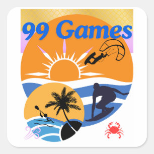 99 Games Of Summer Square Sticker