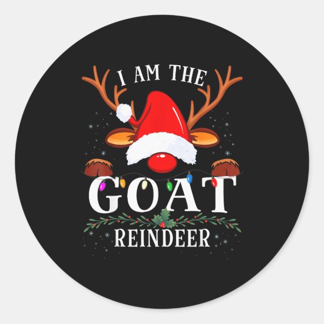99 I Am The Goat Reindeer Christmas Family Uni-adu Classic Round Sticker (Front)