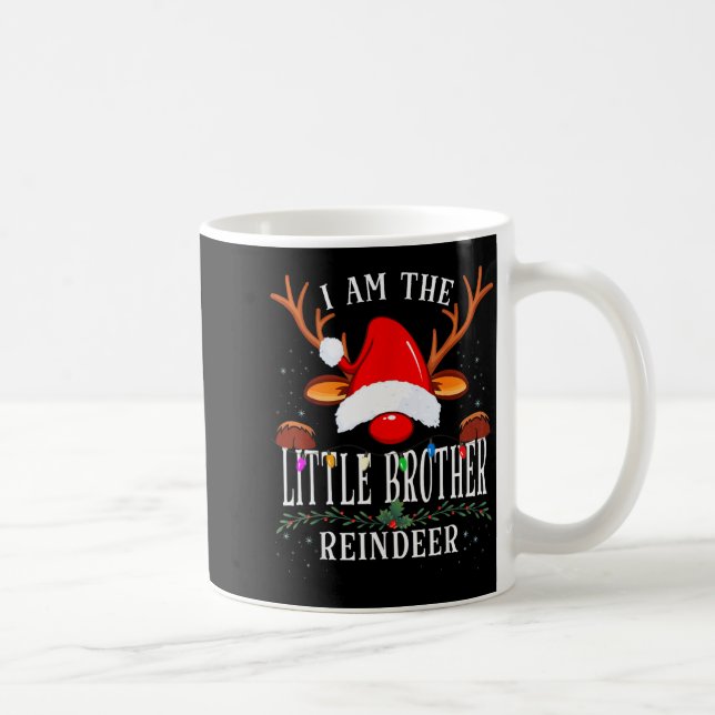 99 I Am The Little Brother Reindeer Christmas Fami Coffee Mug (Right)