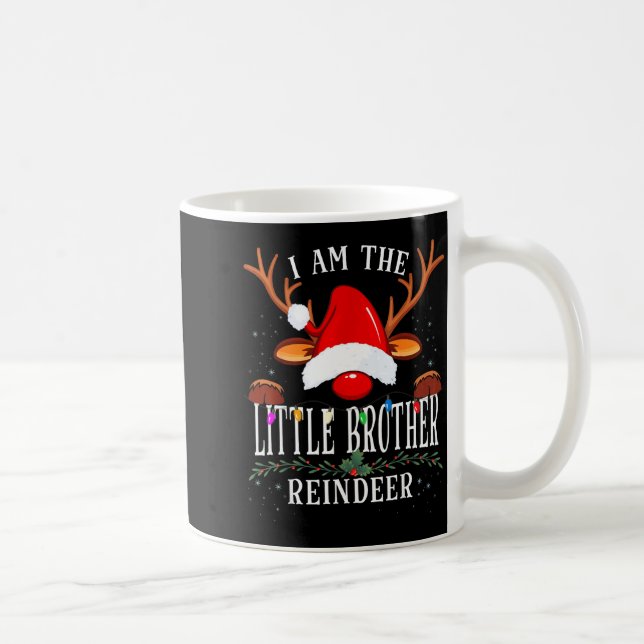 99 I Am The Little Brother Reindeer Christmas Fami Coffee Mug (Right)