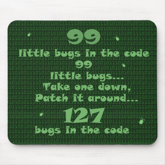99 Little Bugs in the Code Mouse Mat (Front)