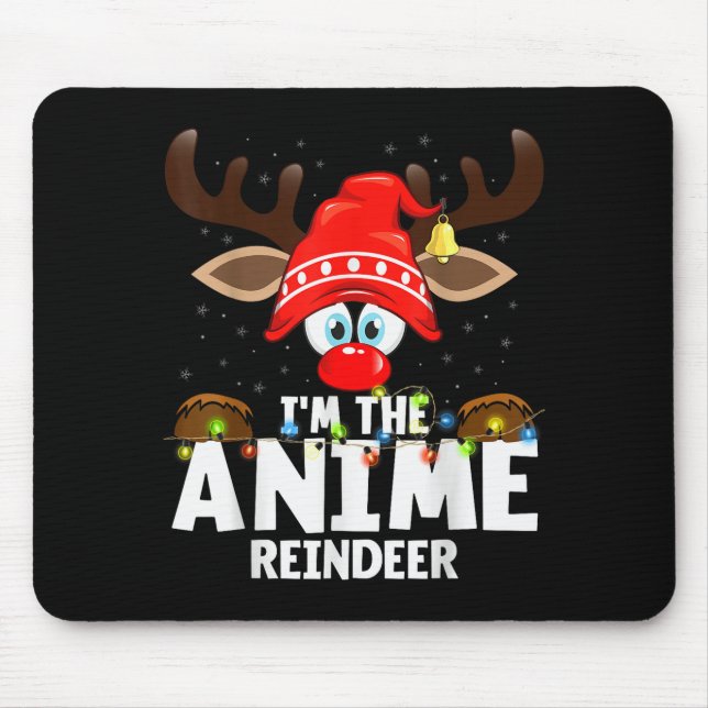 99 Matching Christmas Reindeer Anime - Uni-adults, Mouse Mat (Front)
