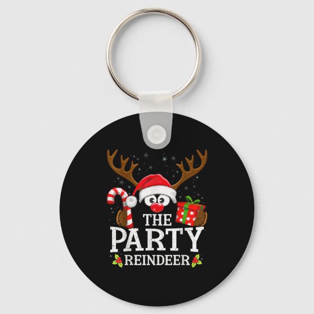 99 Matching Christmas Reindeer Squad Christmas Mat Key Ring (Front)