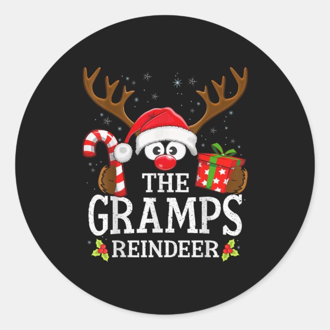 99 Matching Christmas Reindeer Squad Uni-youth Chr Classic Round Sticker (Front)