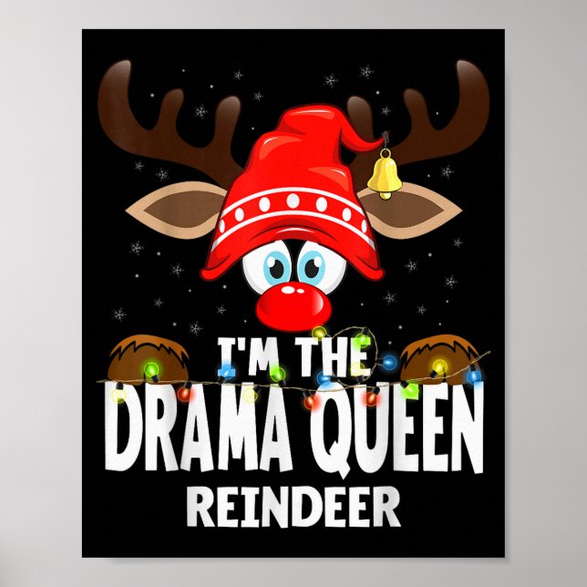 99 Matching Christmas Reindeer - Uni Adult, Black, Poster (Front)